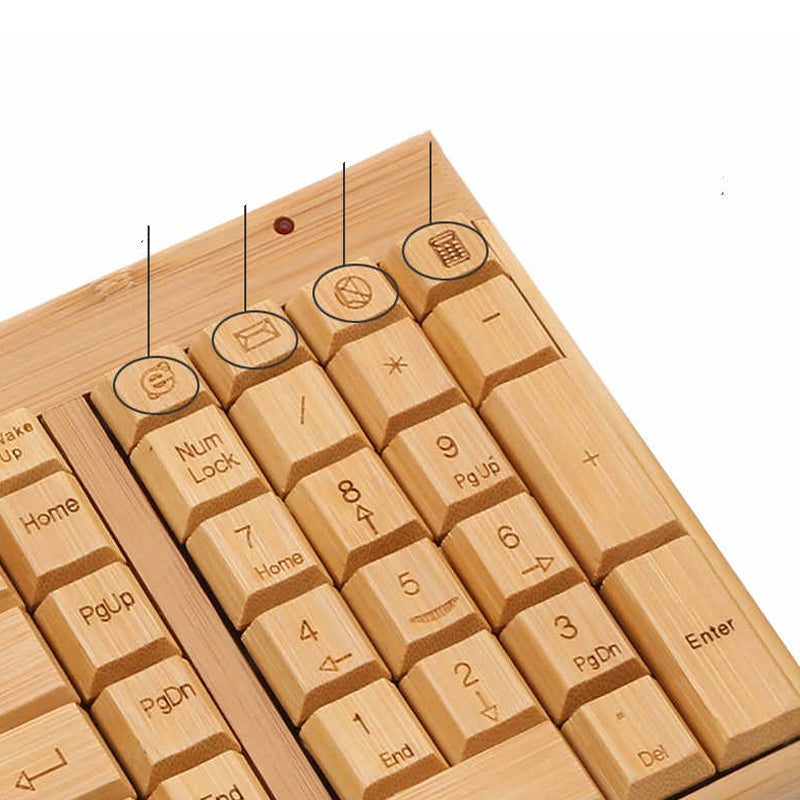 OWMEG MOUSE & KEYBOARD - WIRELESS KEYBOARD & MOUSE SET (BAMBOO)