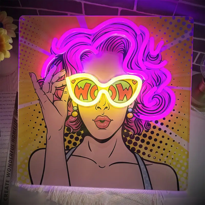 OWMEG LIGHTING - NEON NOVELTY LIGHT THE CURLY HAIRED GIRL