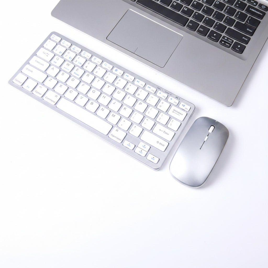 OWMEG MOUSE & KEYBOARD - ULTRA THIN WIRELESS BLUETOOTH (SILVER)