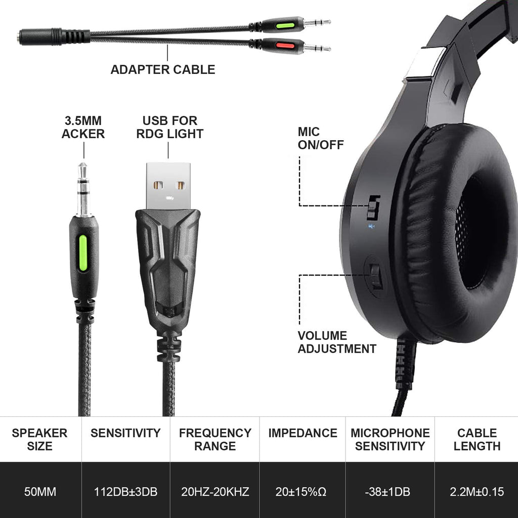 OWMEG HEADSET - GAMING HEADSET (BLACK)